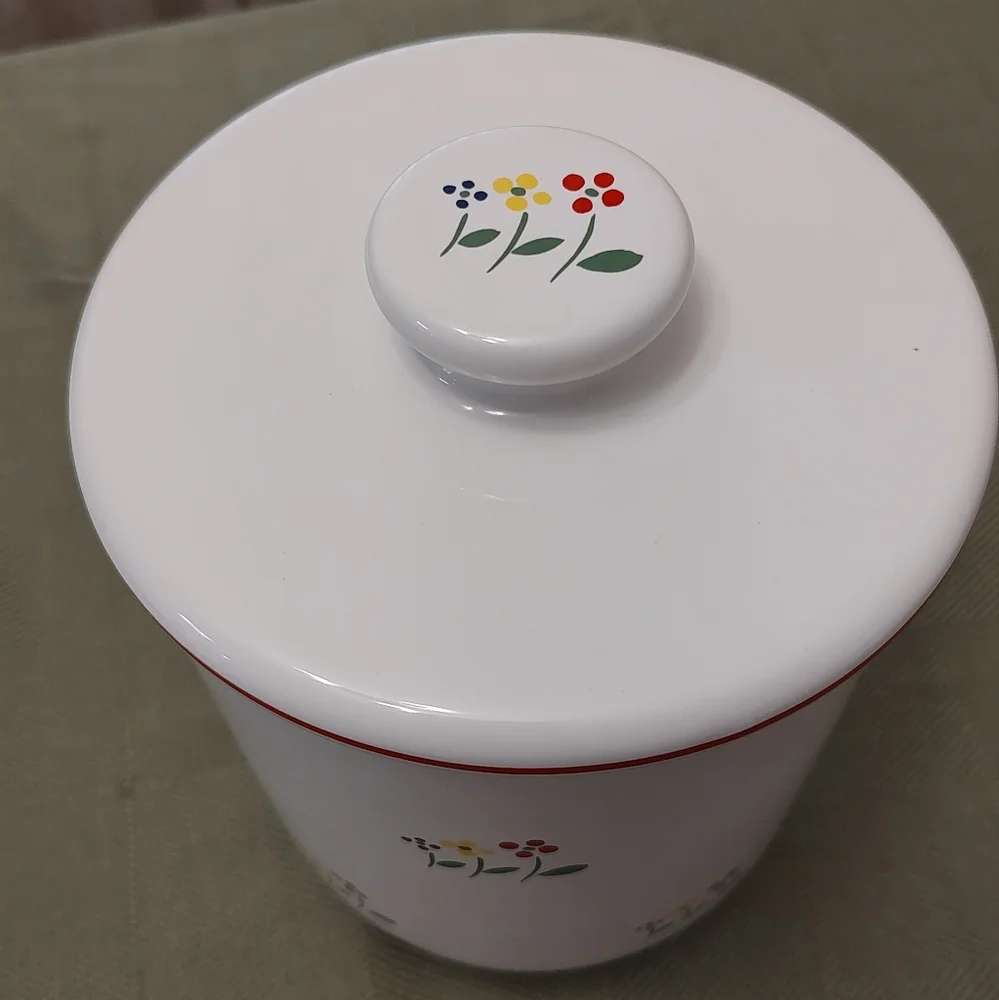 VTG Large RB Bernarda Canister Portugal Ceramic Container Storage Jar Floral 9